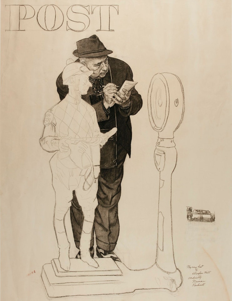 STUDY FOR 'WEIGHING IN' by Norman Rockwell