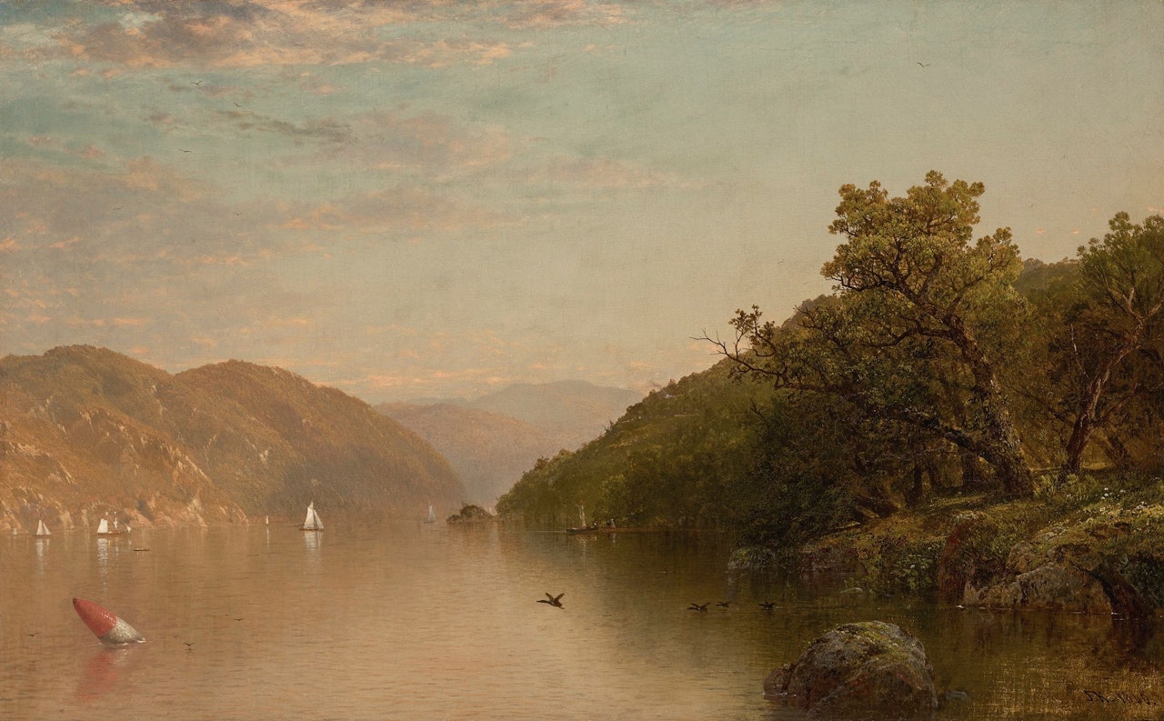 EVENING ON THE HUDSON by John Frederick Kensett