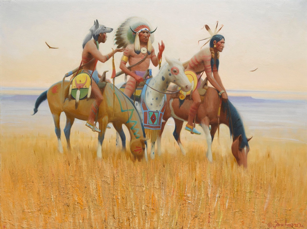 IN BONNET AND PAINT, EARLY-DAY SIOUX SCOUTS by Gerard Curtis Delano