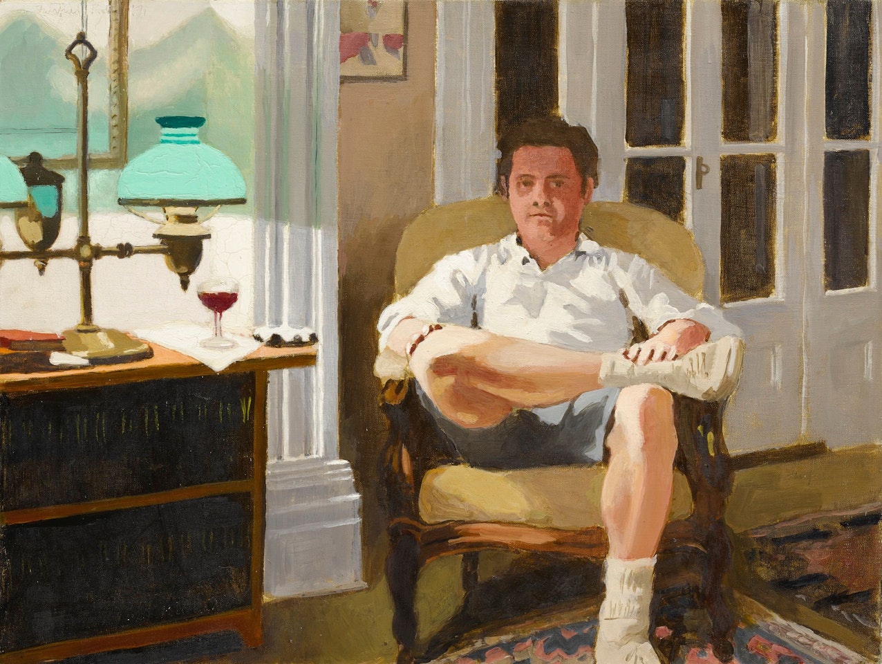 JIMMY WITH LAMP by Fairfield Porter