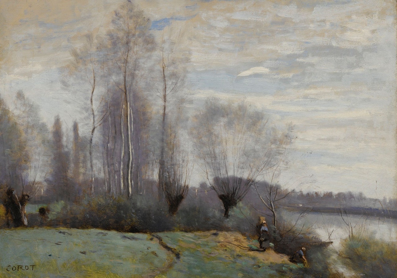 LA GELÉE BLANCHE À AUVERS-SUR-OISE by Jean Baptiste Camille Corot