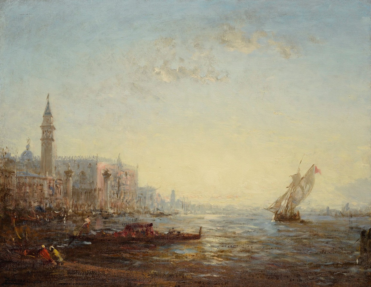 VENICE, SUNRISE OVER BACINO DI SAN MARCO by Félix Ziem