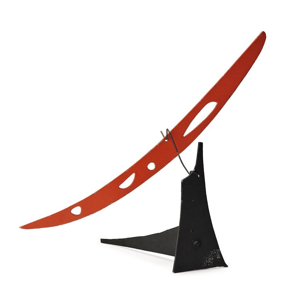 RED BOOMERANG WITH FOUR HOLES by Alexander Calder