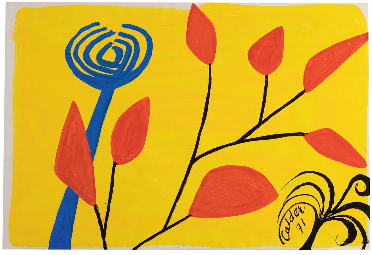 FLOWER ON A YELLOW GROUND by Alexander Calder