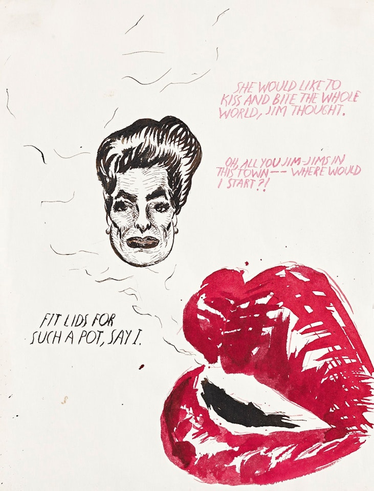 UNTITLED (SHE WOULD LIKE TO KISS...) by Raymond Pettibon