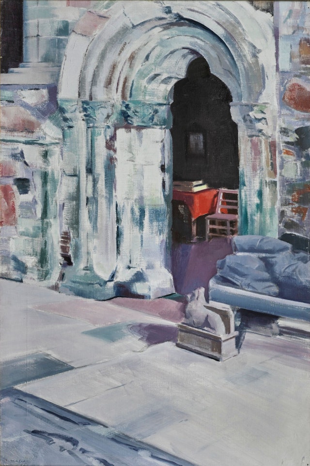 INTERIOR OF IONA ABBEY, THE SACRISTY DOOR by Francis Campbell Boileau Cadell
