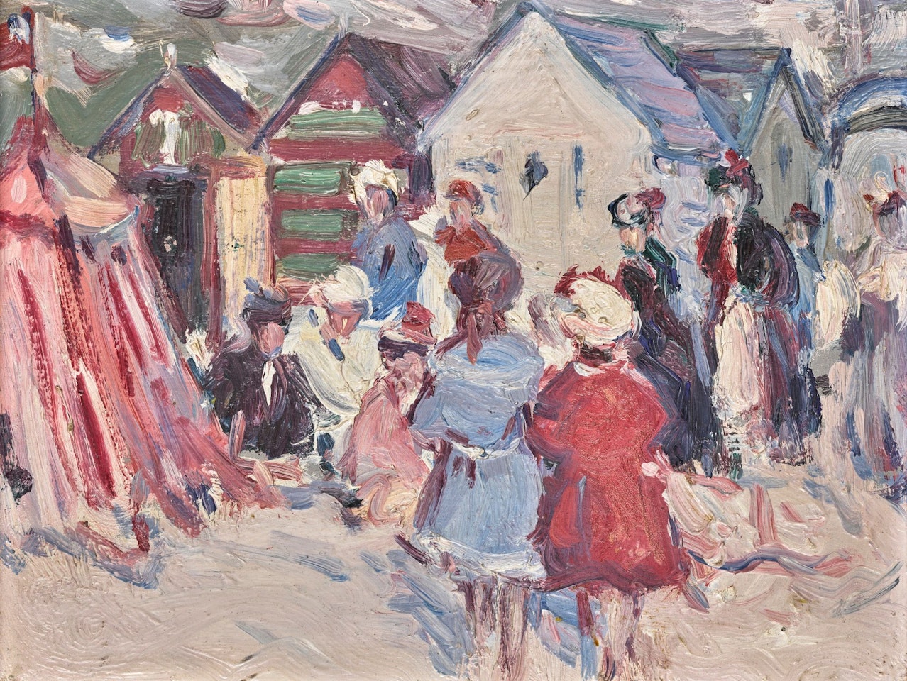 PARIS PLAGE, BATHING HUTS by John Duncan Fergusson