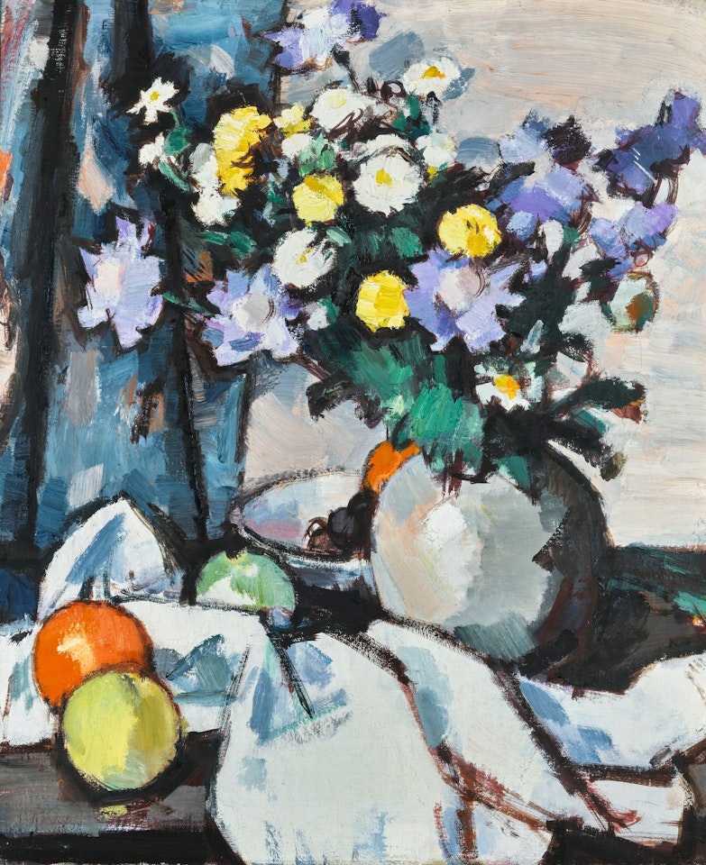 MICHAELMAS DAISIES AND ORANGES by Samuel John Peploe