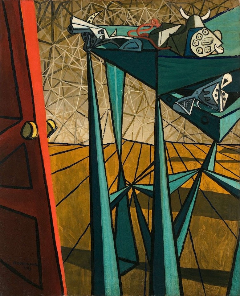 Telephone and revolver by Oscar Dominguez