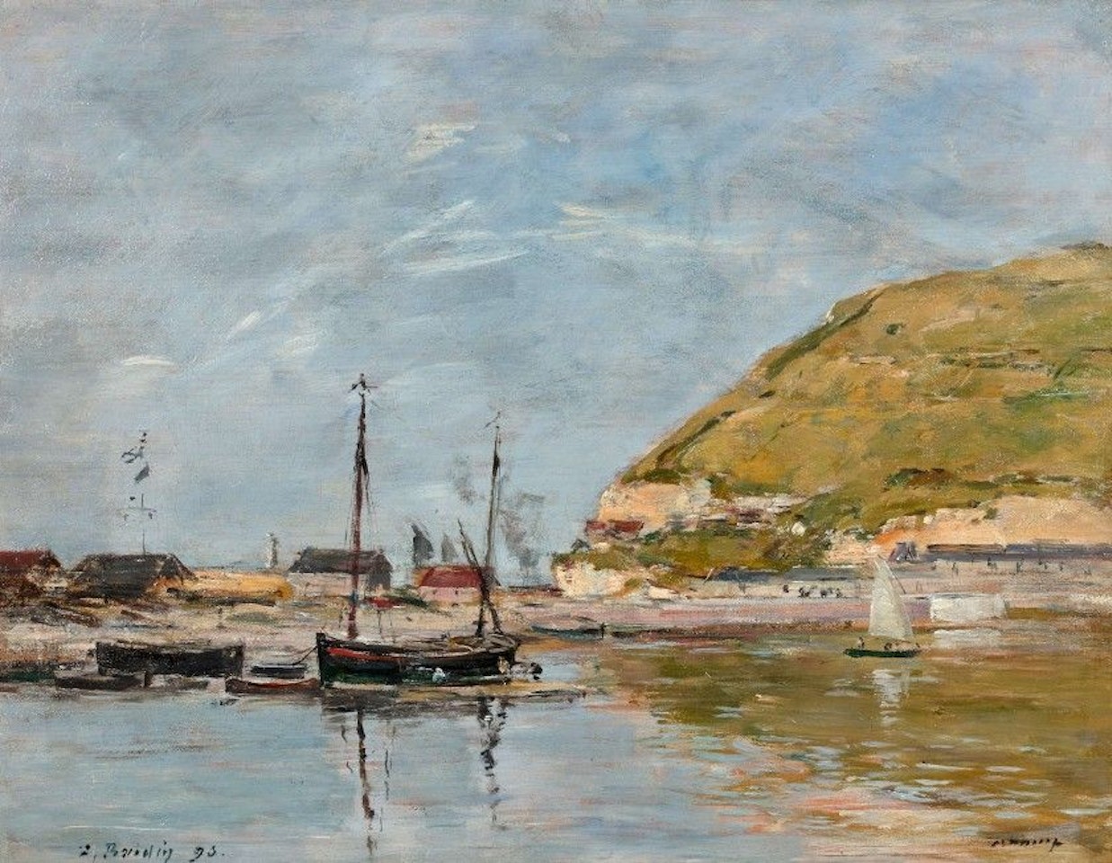 Fecamp. The outer harbor by Eugène Boudin