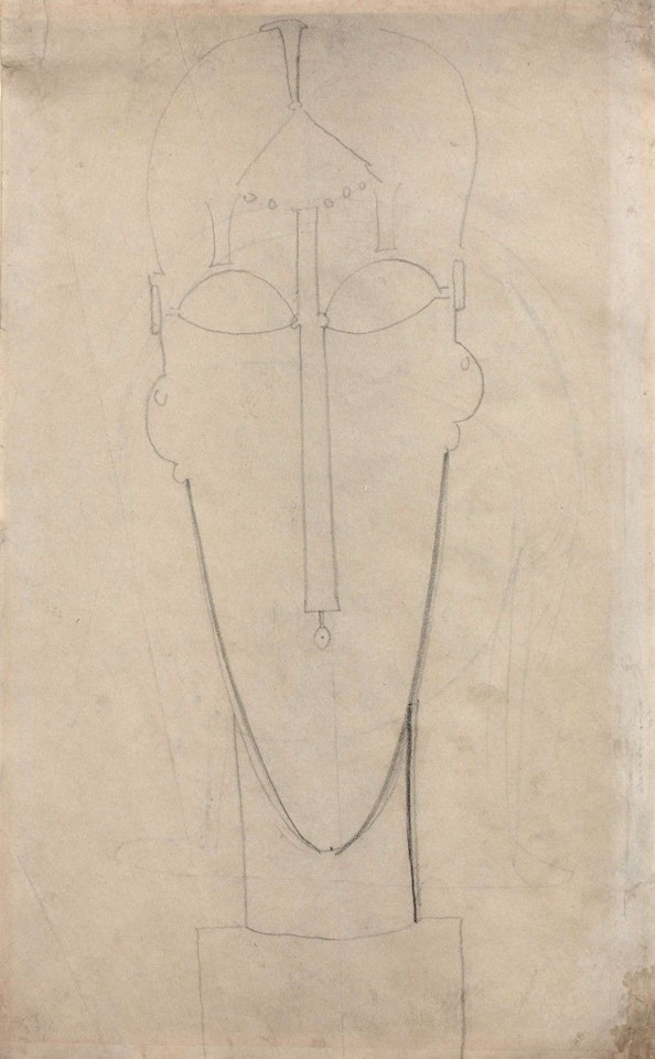 Head of caryatid (front) - woman's head (verso) by Amedeo Modigliani