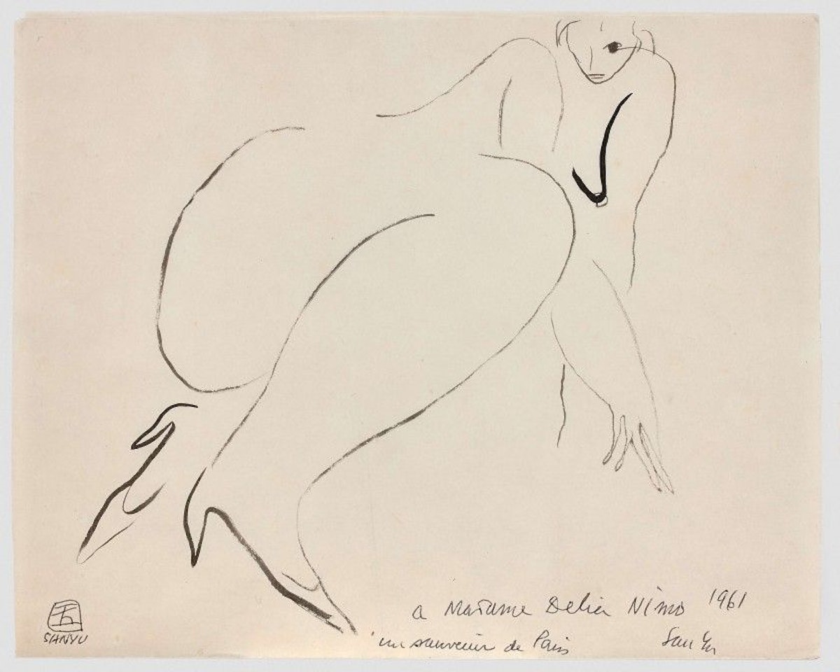 Nude sitting by Sanyu