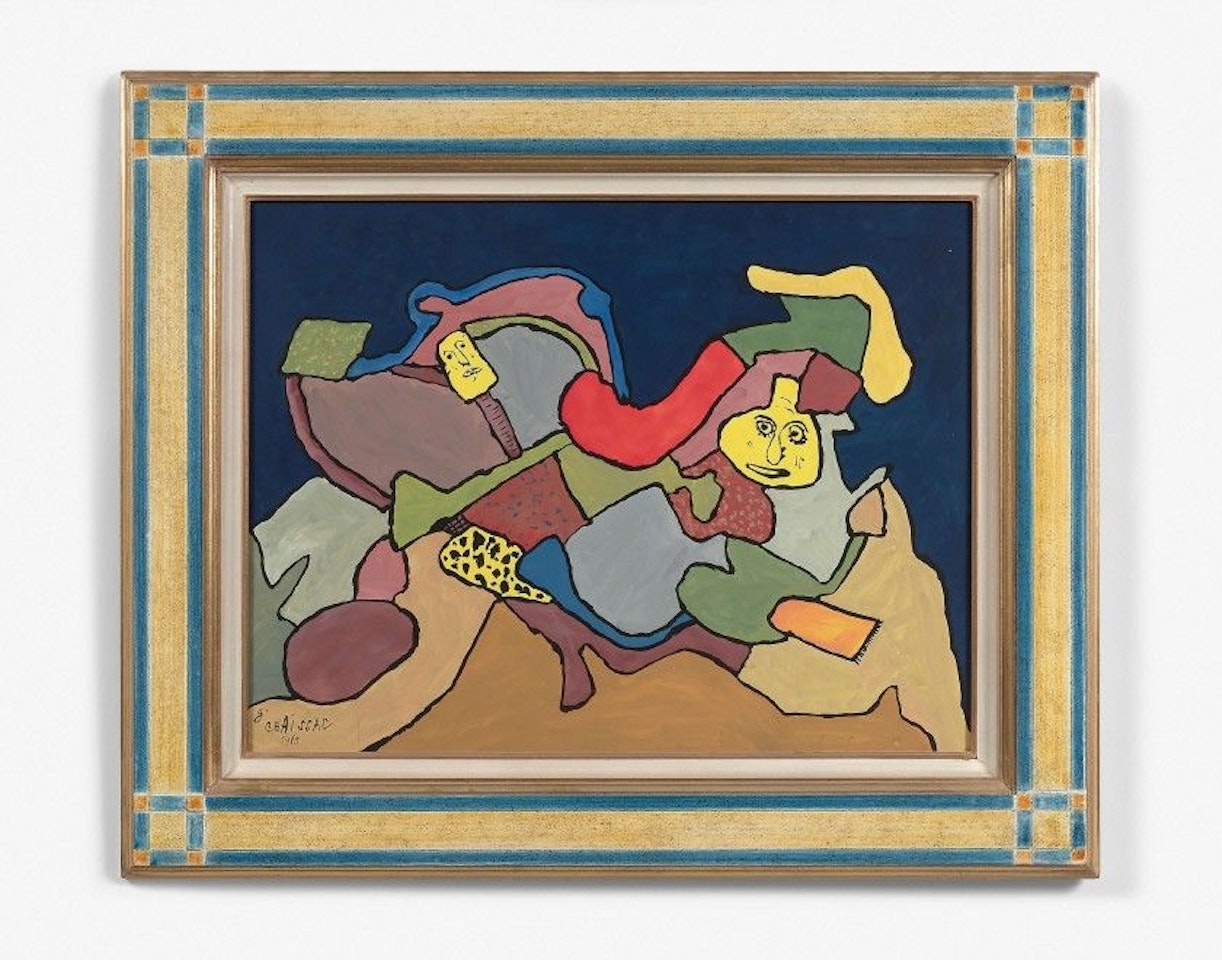 COMPOSITION WITH TWO CHARACTERS by Gaston Chaissac