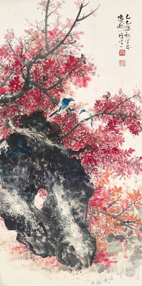 Two Birds in an Autumn Grove by Li Xiongcai