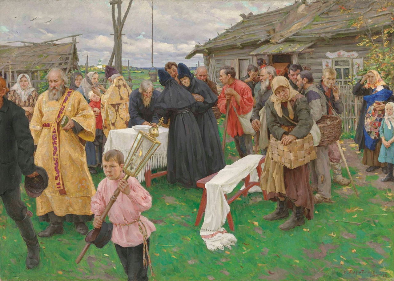 Country gathering by Nikolai Vasilievich Kharitonov