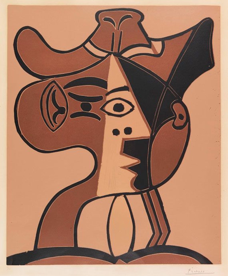 Grande tête de femme au chapeau by Pablo Picasso