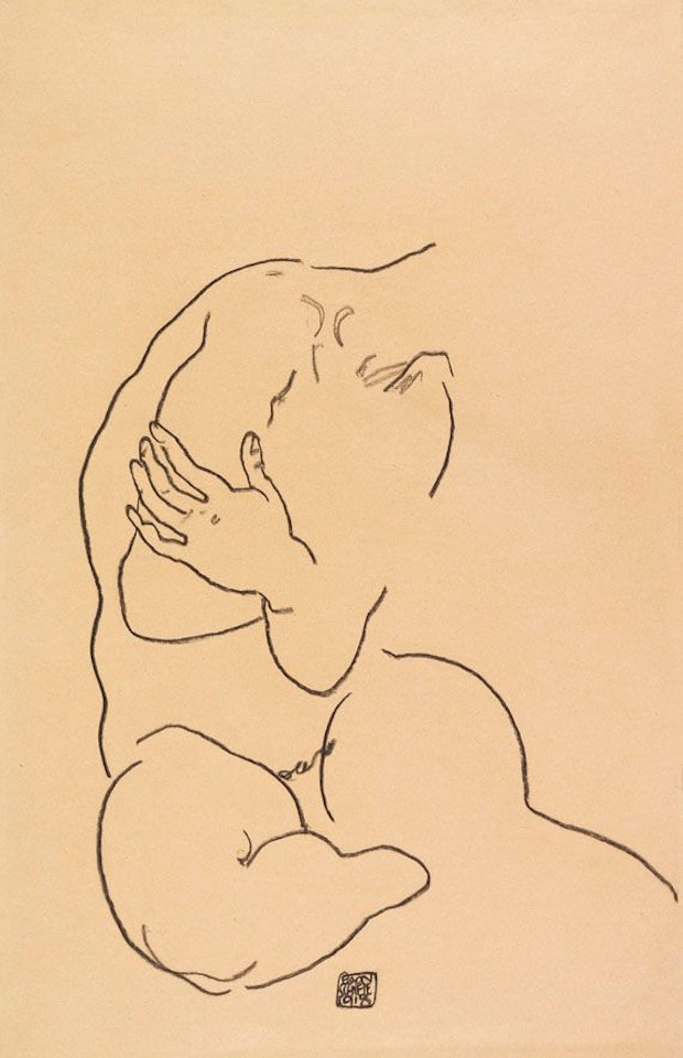 Sitzender weiblicher Torso by Egon Schiele
