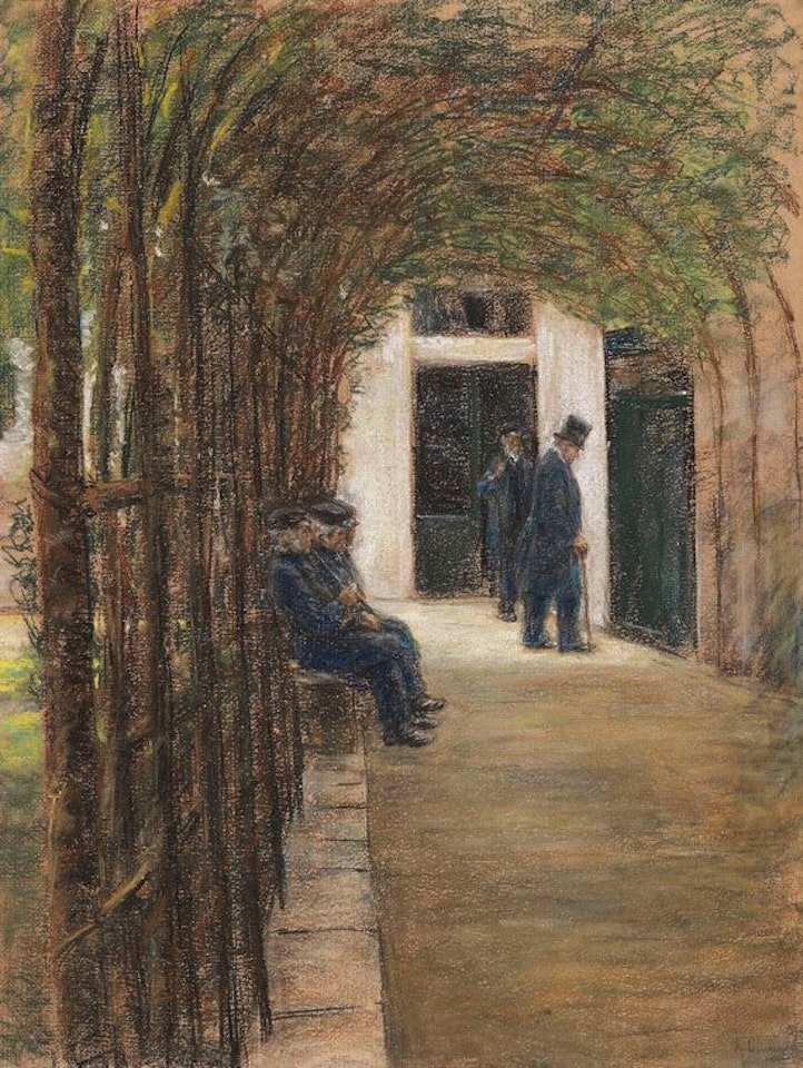 Altmännerhaus in Amsterdam (Garten im Brentanostift in Amsterdam) by Max Liebermann