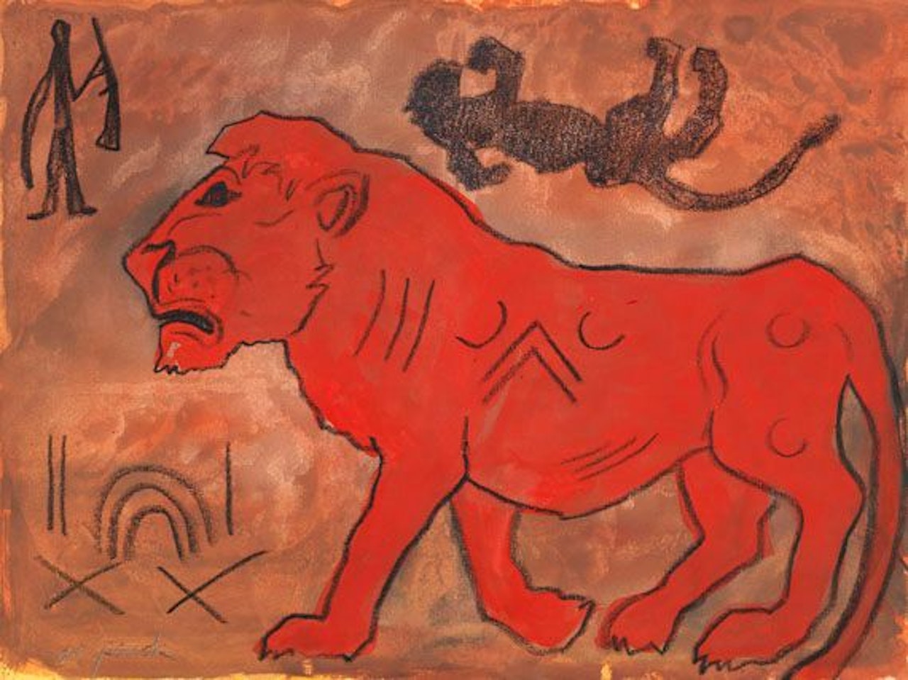 Der rote Löwe by A.R. Penck