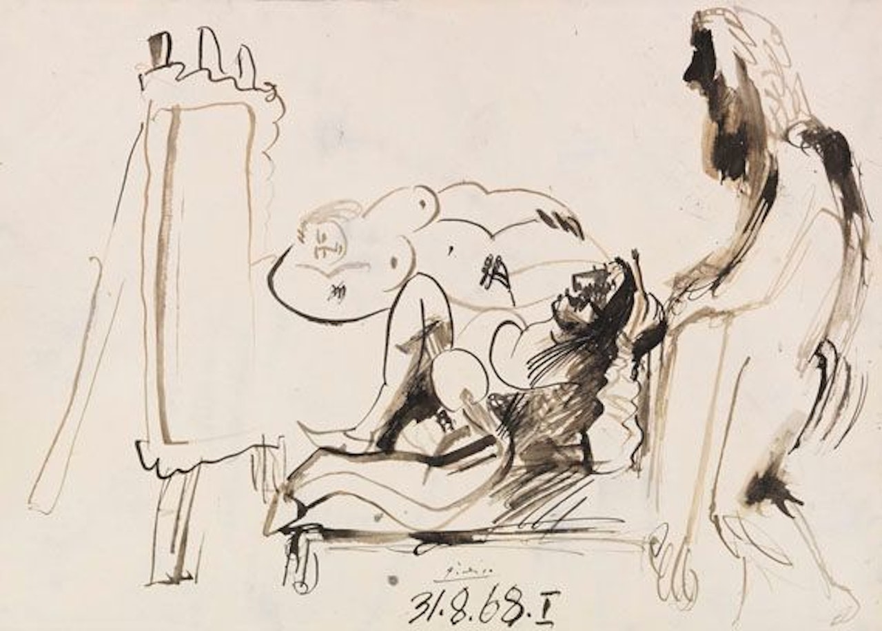 Peintre et modèles by Pablo Picasso