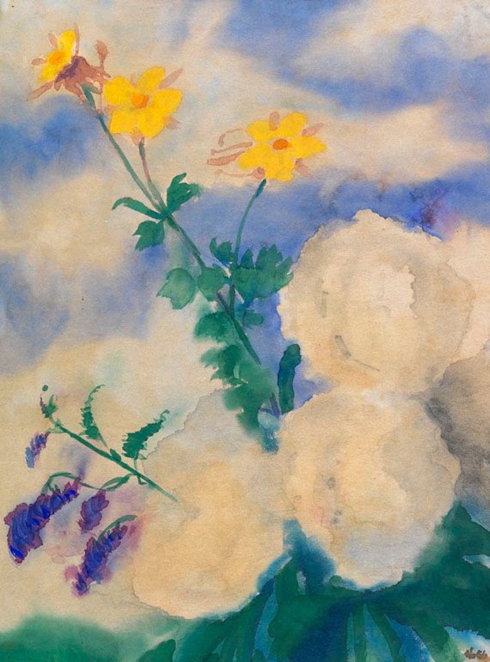 Rittersporn und Pfingstrosen by Emil Nolde