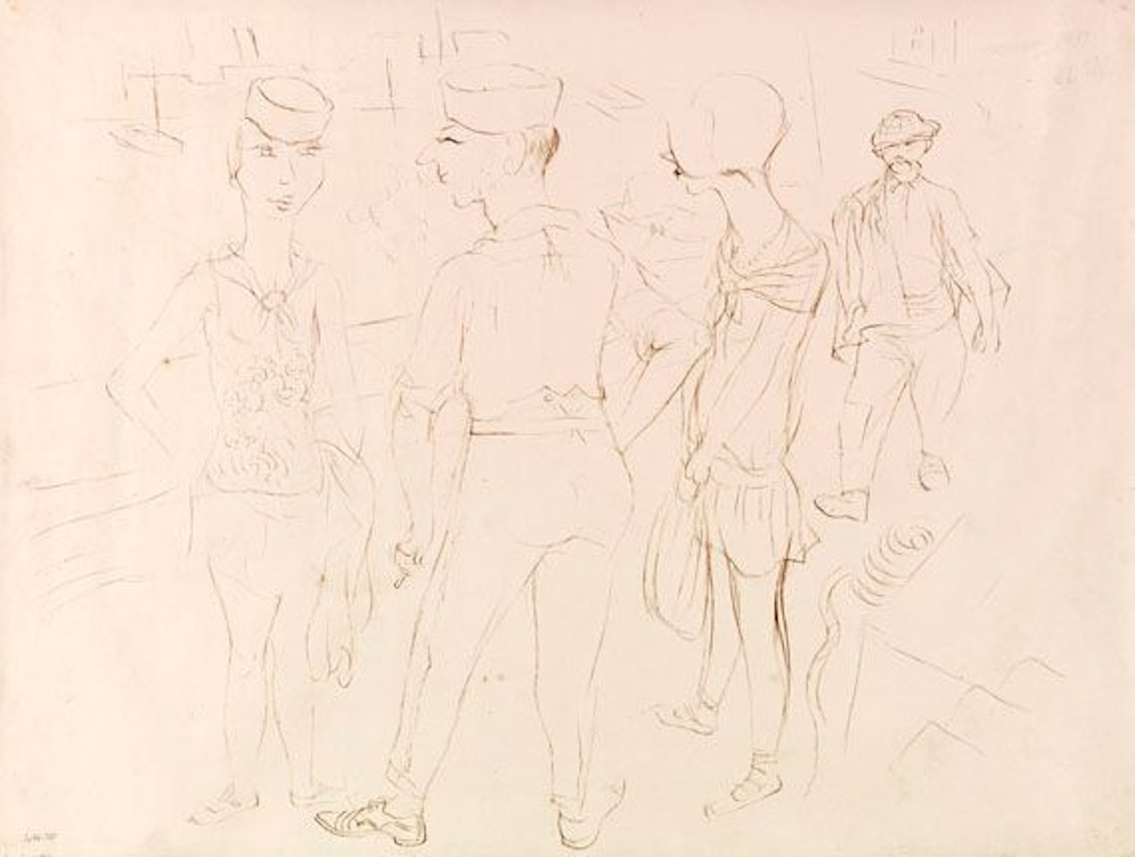 Hafenszene Frankreich by George Grosz
