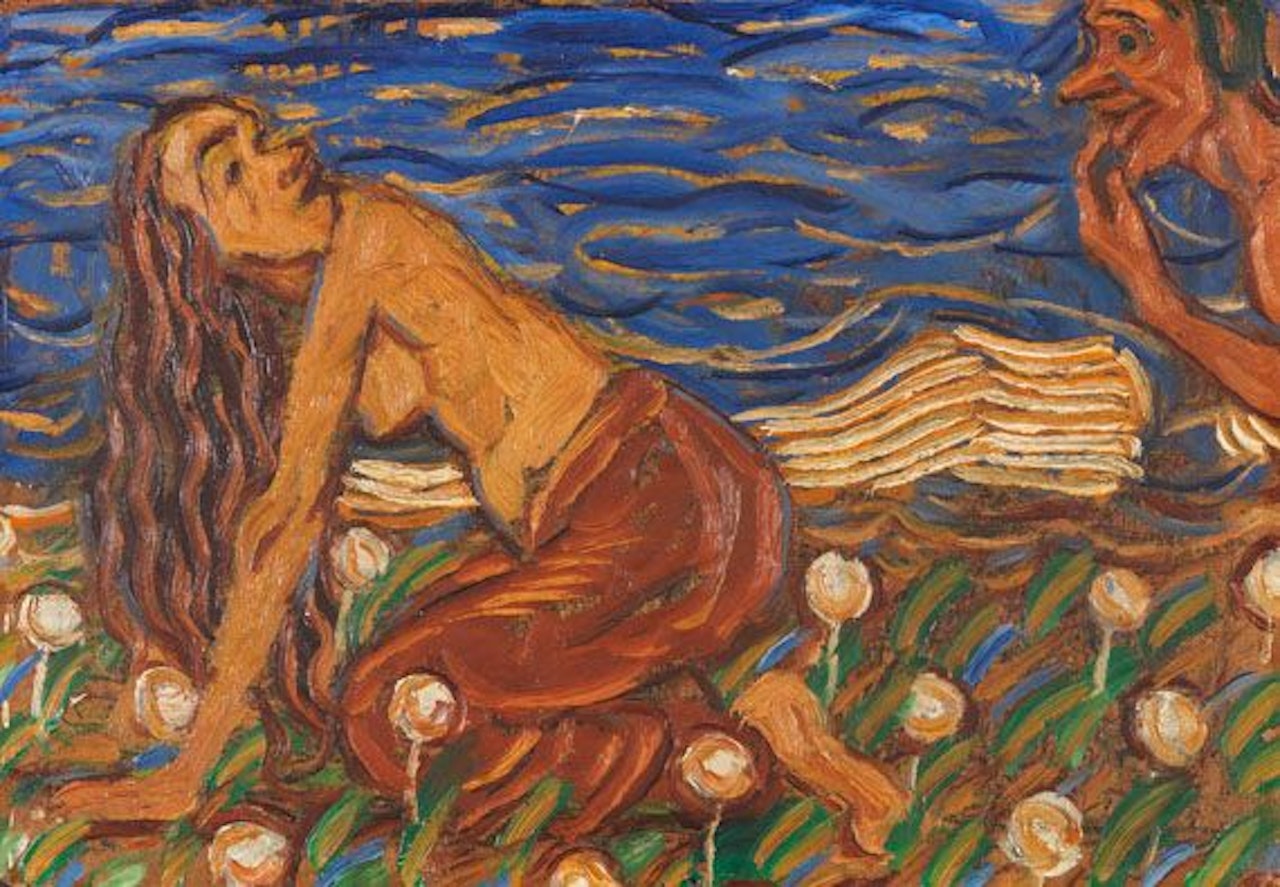 Frau und Mann in der Wiese by Christian Rohlfs