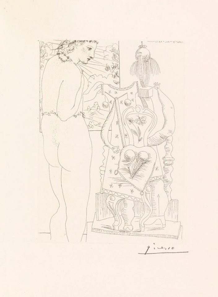 Modèle et Sculpture surréaliste by Pablo Picasso