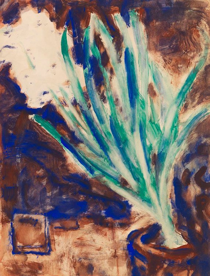 Weiße Hyazinthe; Verso: Standing nude girl in front of a lyre by Christian Rohlfs