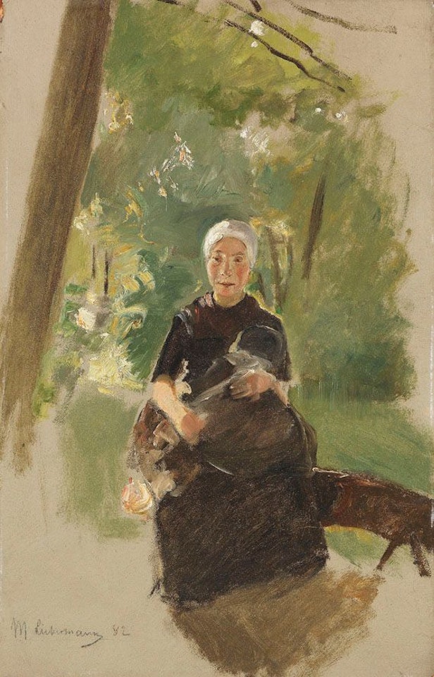 Junge Mutter unter Bäumen by Max Liebermann
