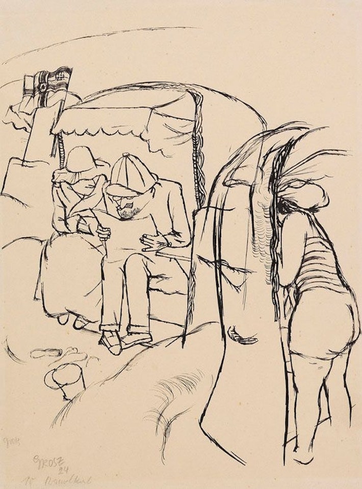 Strandkorb (Ostseebad Sohrenbohm bei Köslin, Pommern) by George Grosz