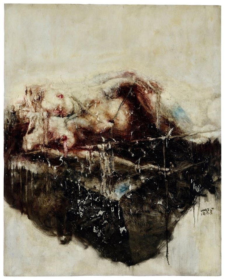 A Lying Woman, Black Stone by Zhou Chunya