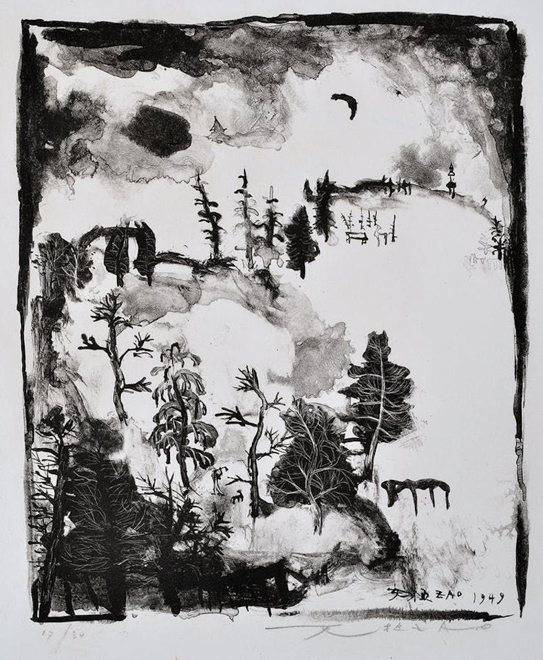 Paysage au croissant de lune by Zao Wou-Ki