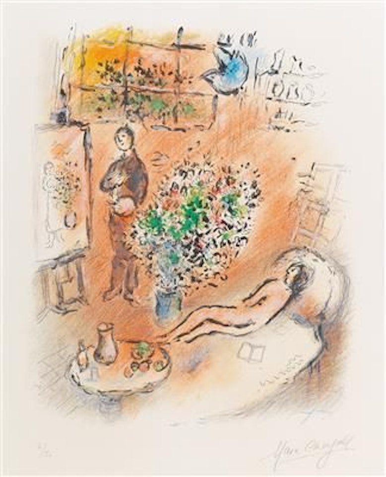 “L'atelier ensoleillé”, 1974 by Marc Chagall