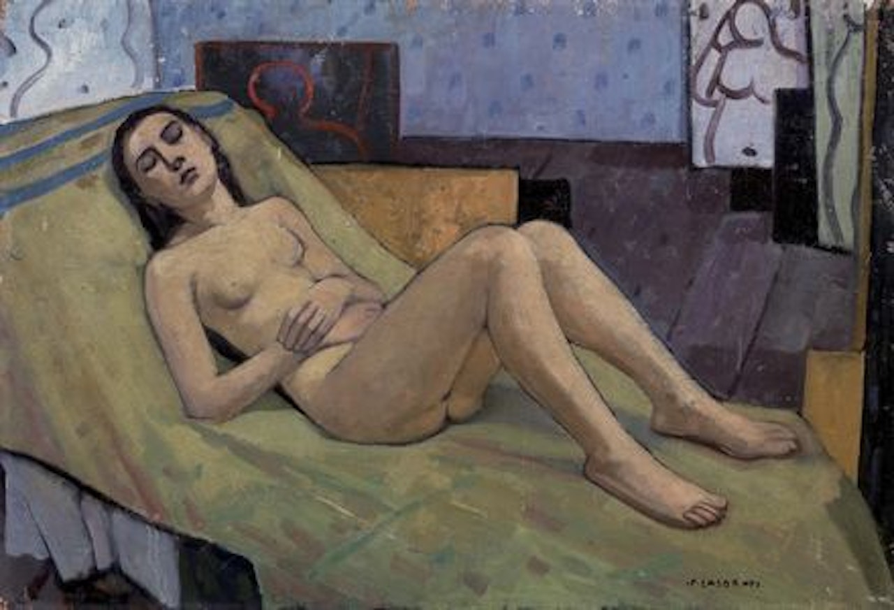 Nudo sdraiato (nello studio) o Ragazza by Felice Casorati
