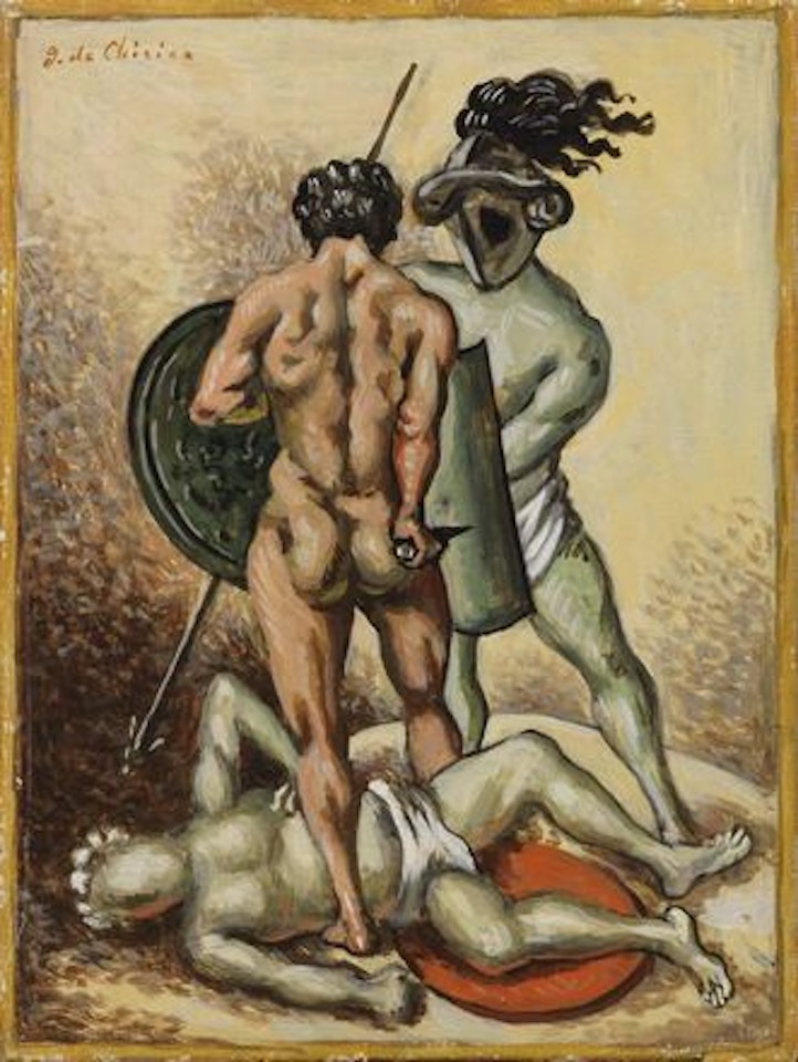 Gladiatori che combattono by Giorgio de Chirico
