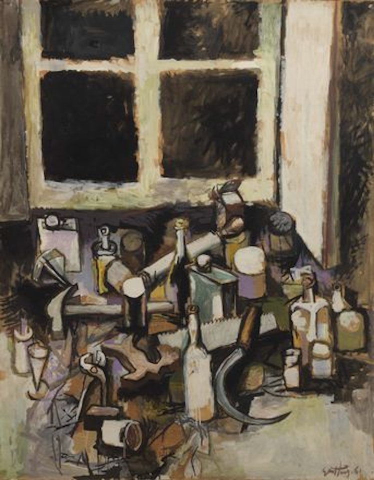 Tavolo e finestra (Finestra di notte) by Renato Guttuso