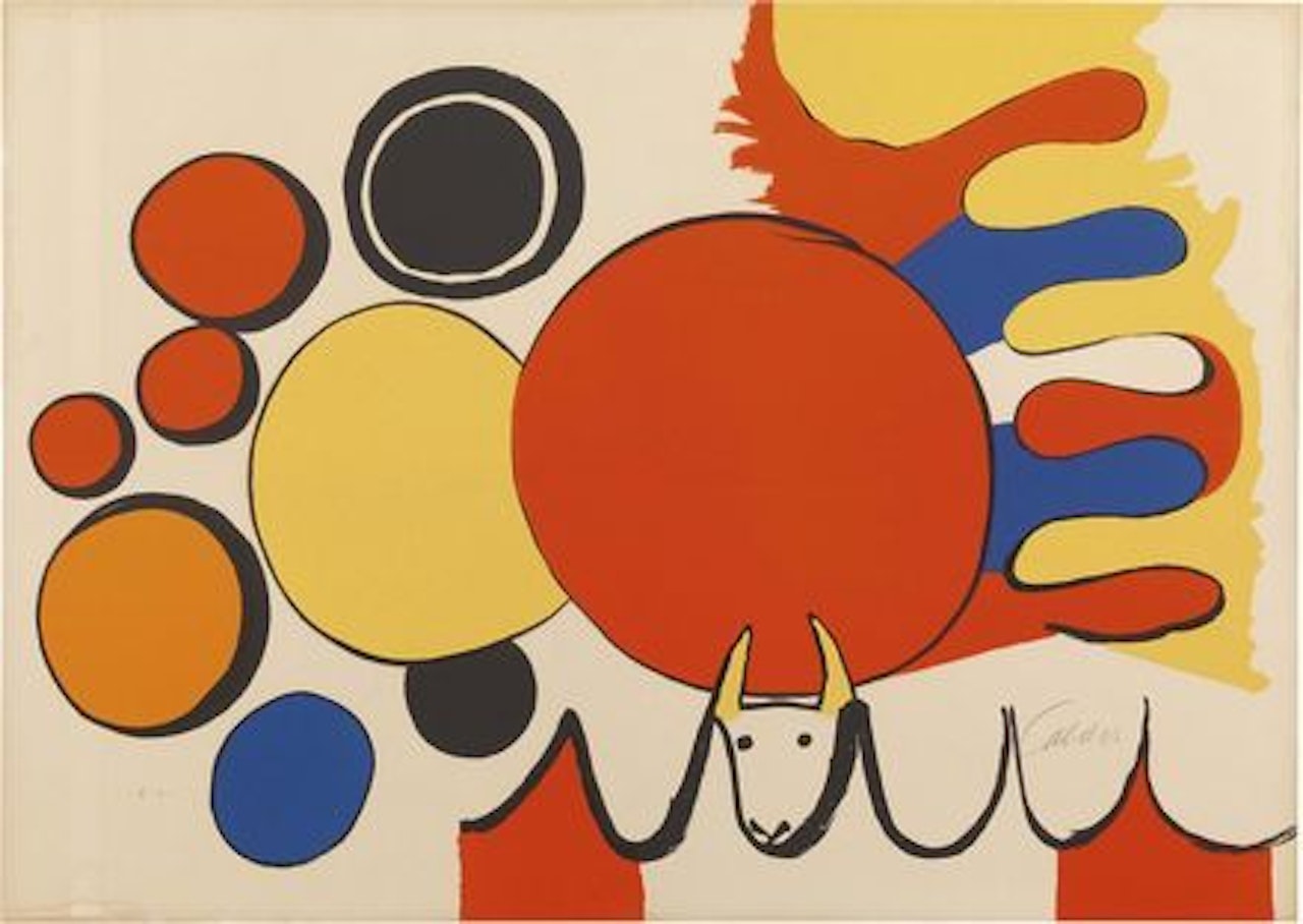 Toureau avec spirale rouge by Alexander Calder