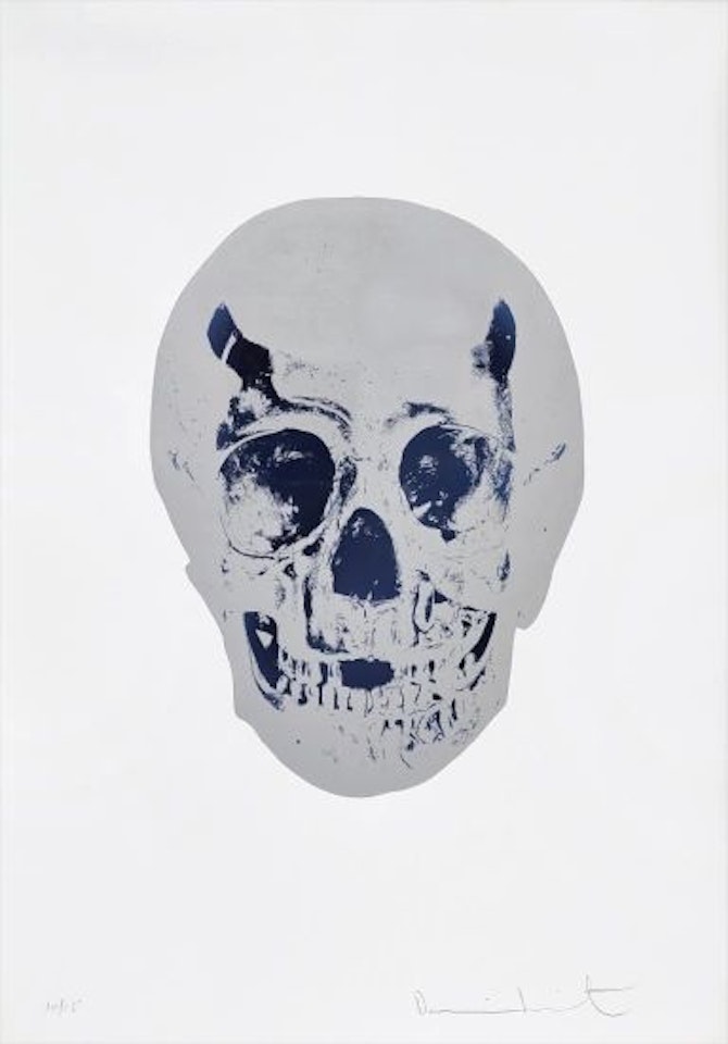 The Dead (Silver Gloss/Westminster Blue Skull) by Damien Hirst