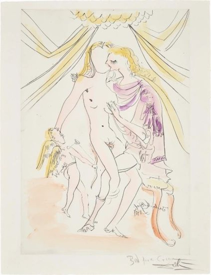 Vénus, Mars et Cupidon, from Mythologique nouvelle (Venus, Mars and Cupid, from New Mythologies) by Salvador Dali