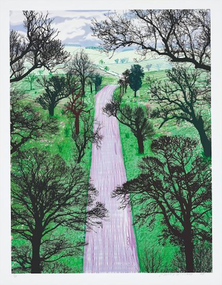 Winter Road Near Kilham by David Hockney