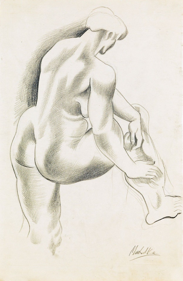 Standing Female Nude. by Jan Matulka