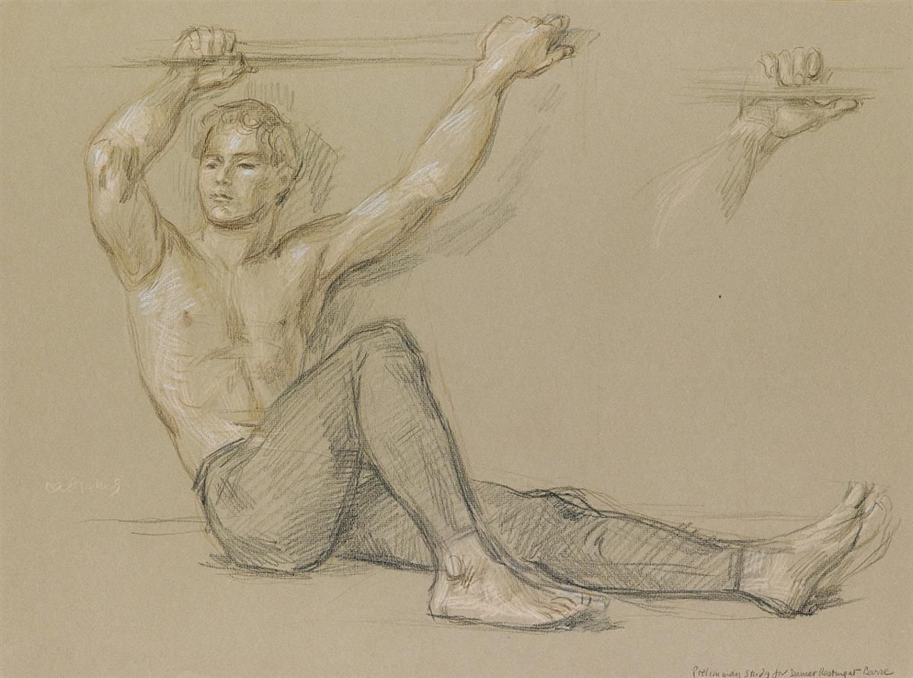 Study For "dancer Resting At Barre" by Paul Cadmus