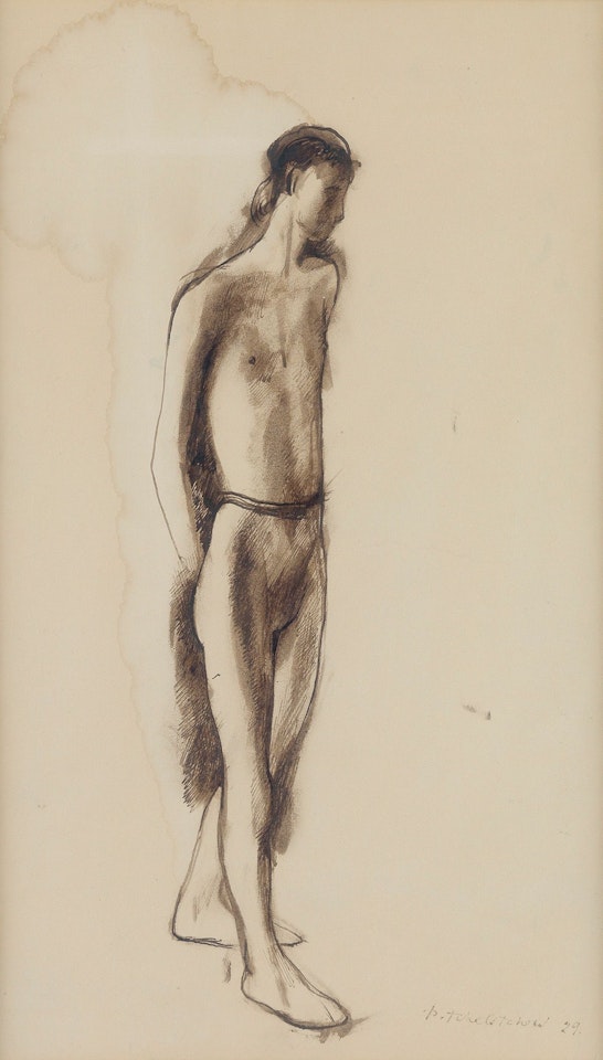 Standing Male Nude; Circus Musicians by Pavel Tchelitchew