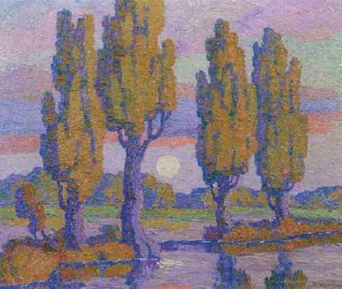 Early moonrise, Logan, Utah by Birger Sandzen