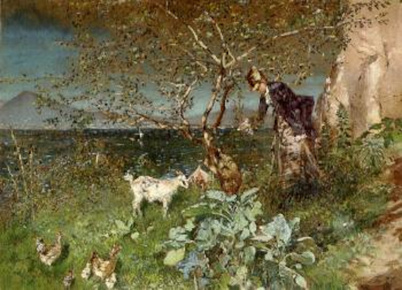 Feeding a friend by Jean Francois Raffaelli