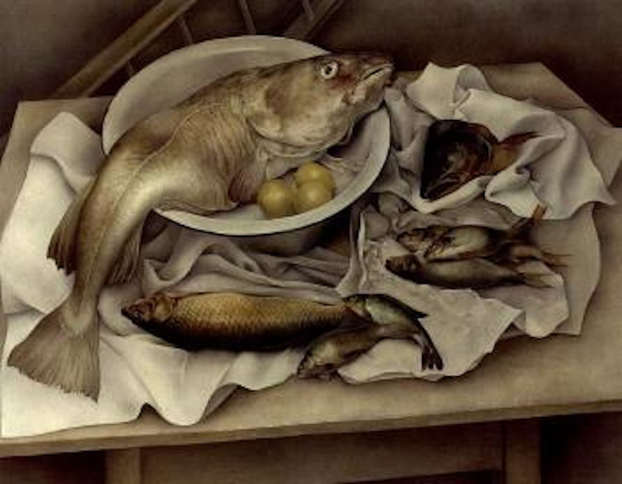 Still life with fish and lemon by Wim Schuhmacher