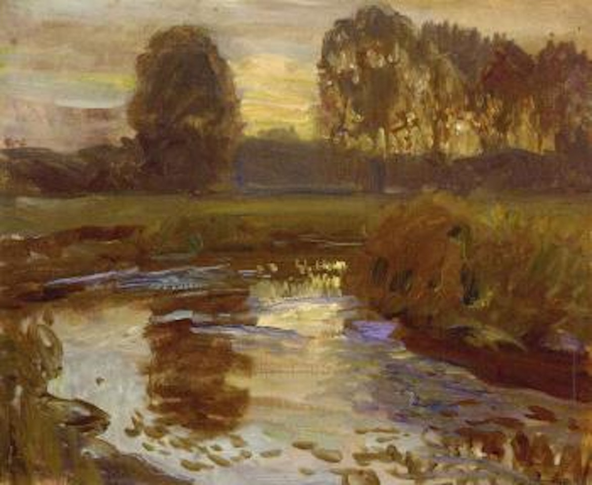 Evening at Hoxne by Alfred James Munnings