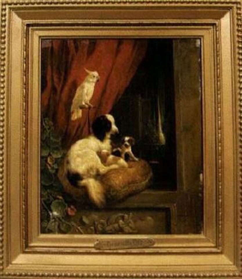 Dog with puppies by Henriette Ronner-Knip
