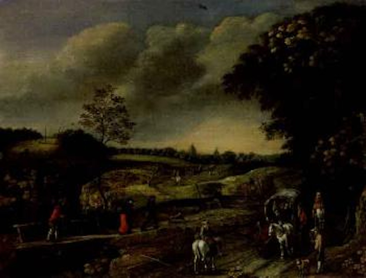 Woodland landscape with horses and carts by Jan Brueghel the Younger